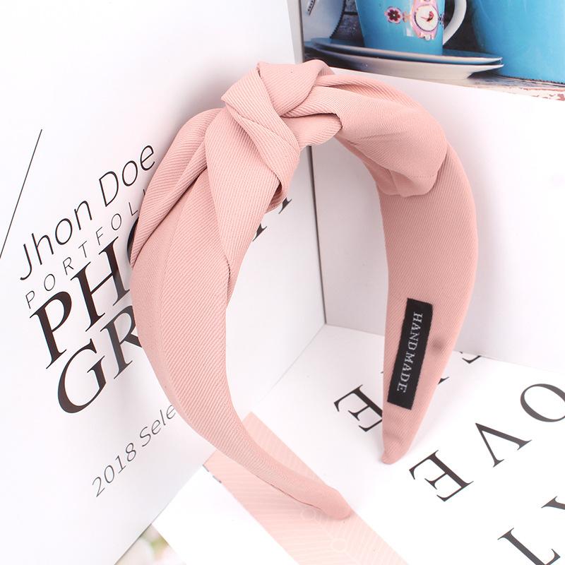 Новые модные завязанные повязки на голову для женщин, однотонные тканевые повязки для волос для девочек, широкая повязка для волос, мягкий обруч для волос, аксессуары для волос