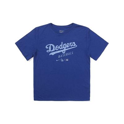 X MLB Collaboration Kids Los Angeles Dodgers Letter Print Casual Celebrity Neck Short Sleeve T Shirt Kids Tops Royal-Blue 3Z3B7SAVE-LAD