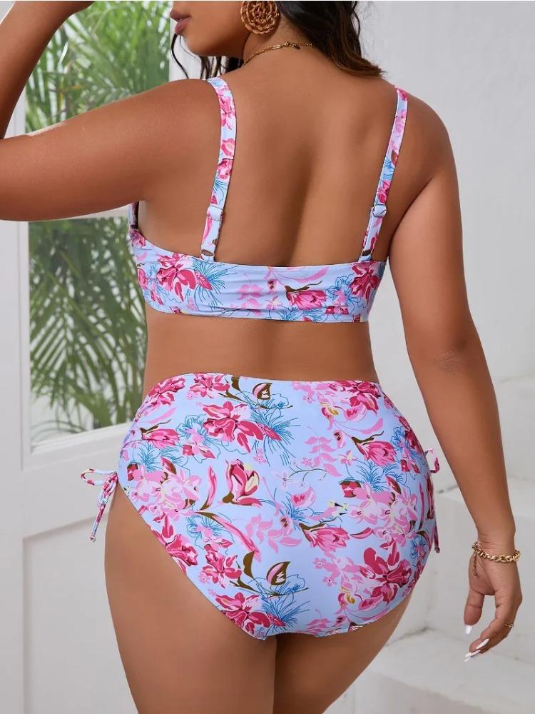 2025 Printed Tankini 0XL-5XL Двухсекционный купальник для женщин Push Up Купальники Женский спортивный купальный костюм Beachwe
