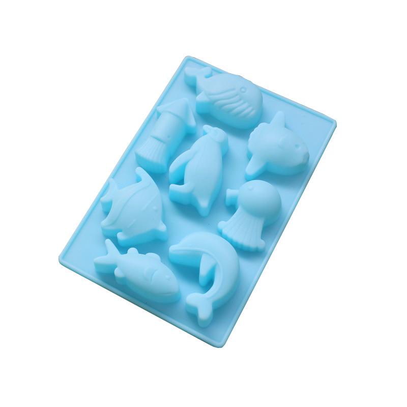 Силиконовая форма для торта с 8 отверстиями, форма для шоколадного мыла, кита, дельфина, рыбы, пингвина, формы для помадки, выпечки торта