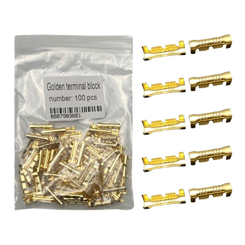 50/100/200 шт. Золотистые клеммы для обжима проводов жгута проводов, холодные вставки, холодные клеммные соединители