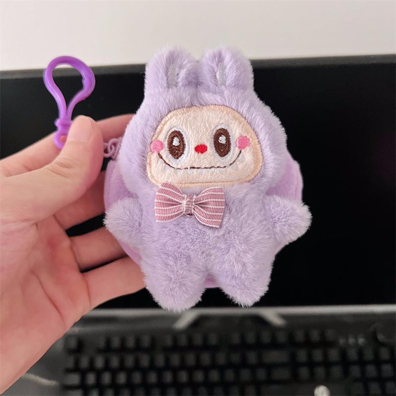 Labubu Coin Purse: Portable Mini Earphone Bag with Cute Round Design, Attachable Carry-on Feature