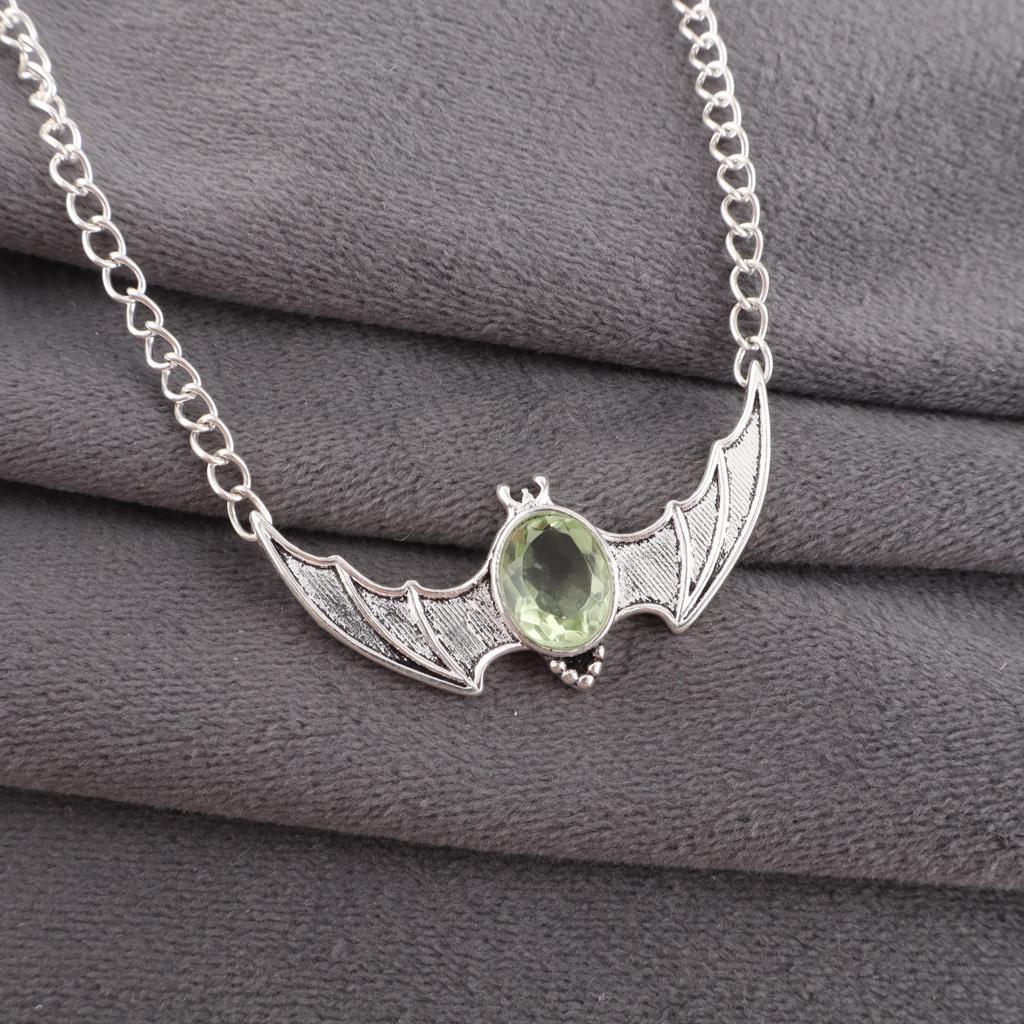 Green Amethyst Gemstone Jewelry, 925 Solid Sterling Silver Pendant, Adorable Amethyst Handmade Pendant Gift For Sister