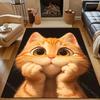 Cute Thinking Cat Print Cartoon Carpet for Bedroom Living Room Bedside Sofa Floor Mat Modern Home Decor Area Rug Luxury Gifts