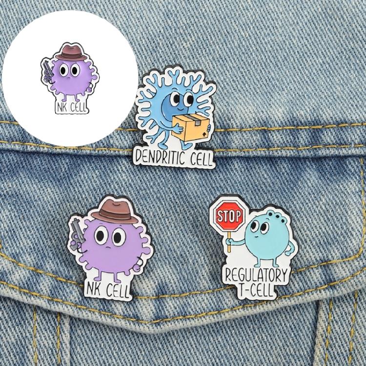 Элегантный научный значок-брошь на лацкан, привлекающий внимание, эмалированный значок с изображением иммунной клетки, подходит для повседневной и официальной одежды