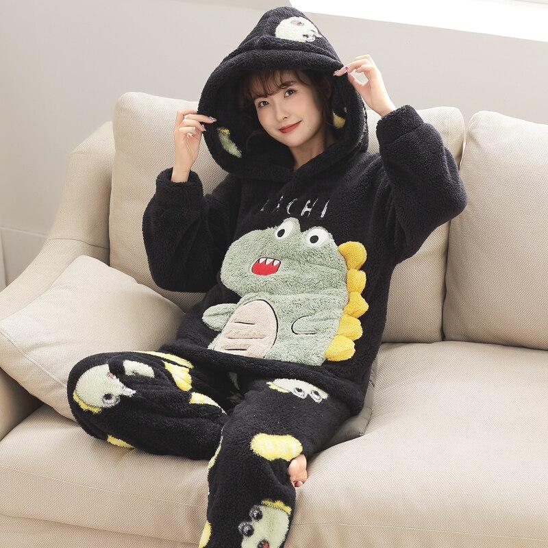 Семейный пижамный комплект, толстая зимняя фланелевая домашняя одежда, женская теплая одежда для сна, топы унисекс, брюки, домашняя одежда для пар, брючный костюм