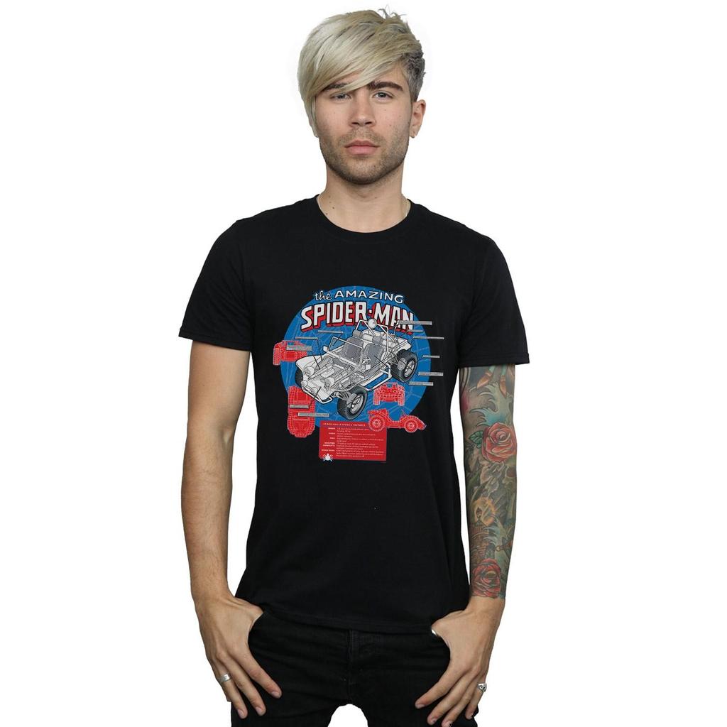 Marvel Mens Spider-Man Spider-Buggy Breakdown T-Shirt