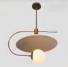 Modern Mid-Century Brass Chandelier Minimalist Pendant Light with Globe & Dome Shade Ceiling Light for Dining Room, Kitchen, Living Room