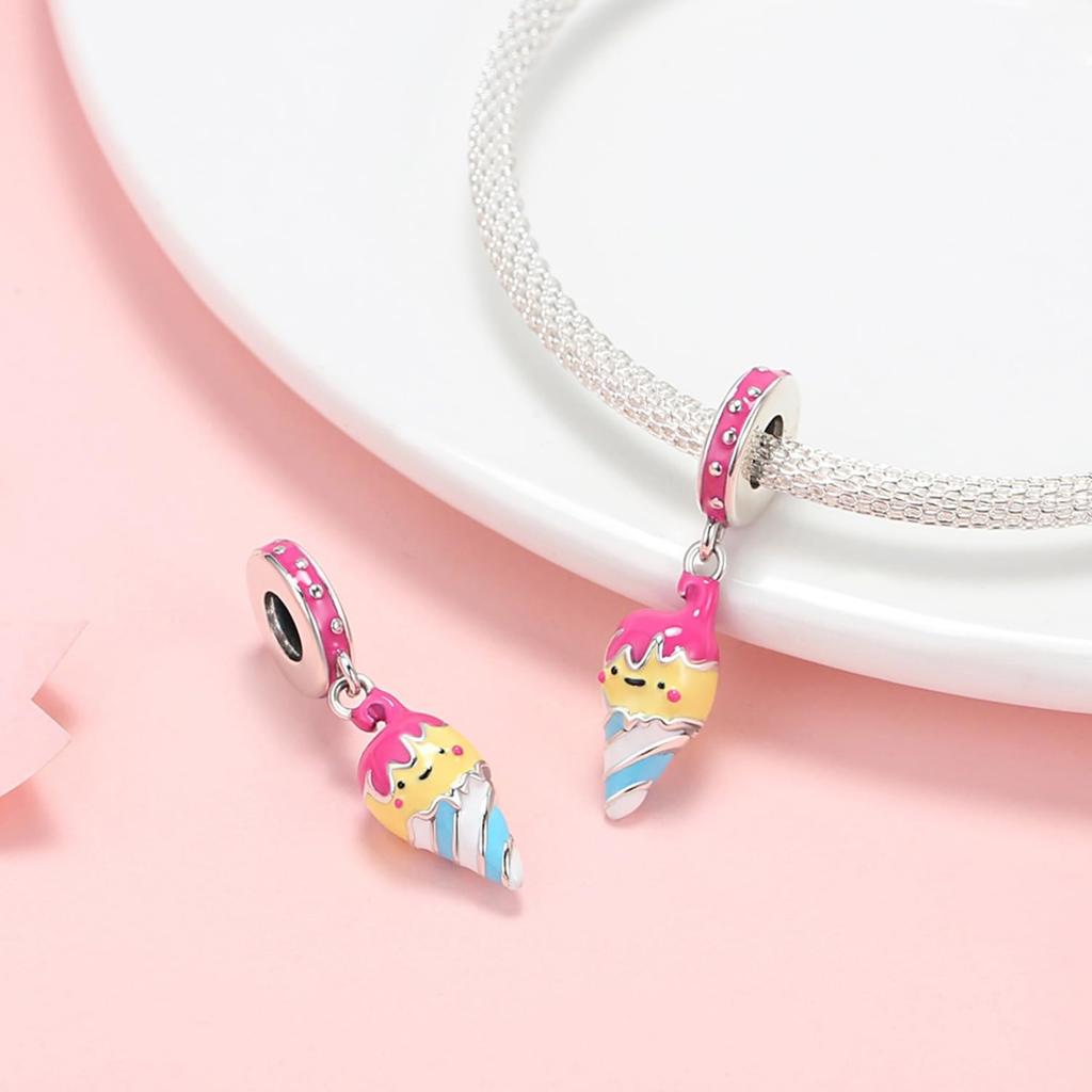 Ice Cream Charms Copper Cartoon Cute Cake Fruit Candy Pendant Beads Necklace Diy Bracelet Present Jewellery Gift