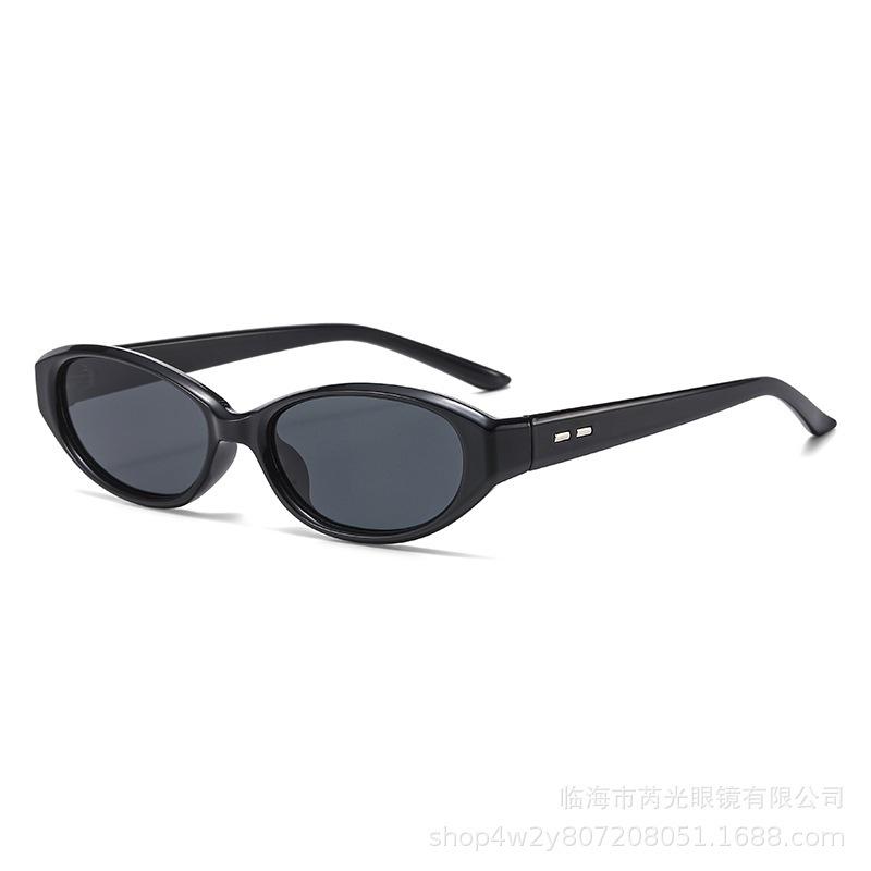 JYL TS Halara retro cat eye oval sunglasses, ladies face slim shades, street UV protection eyewear