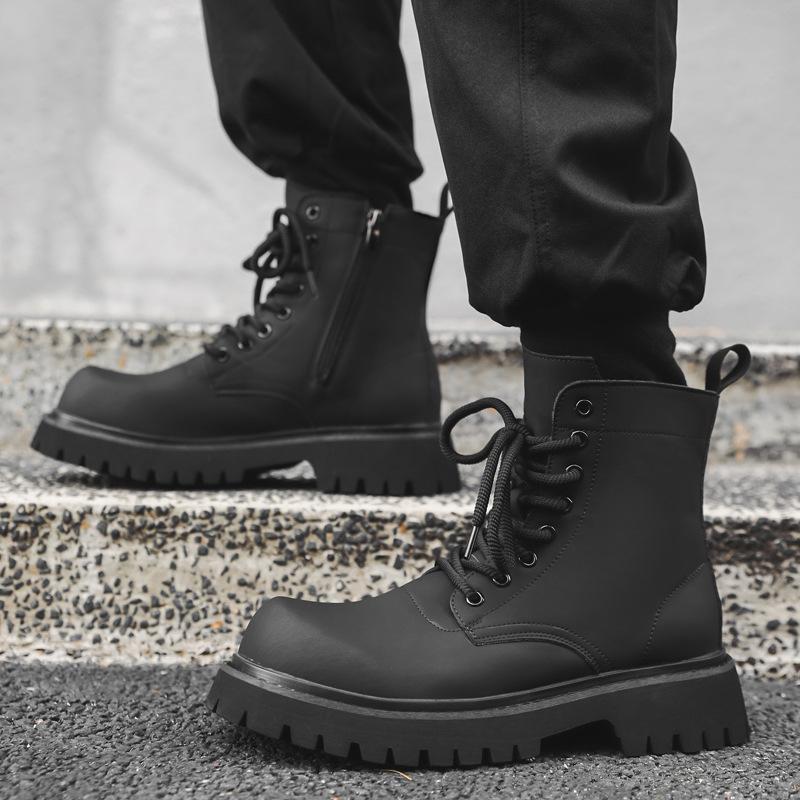 Ботинки мужские Martin 2024 новые бархатные ботинки с толстой подошвой и высоким берцем на осень и зиму универсальные и удобные мужские ботинки 32058-J