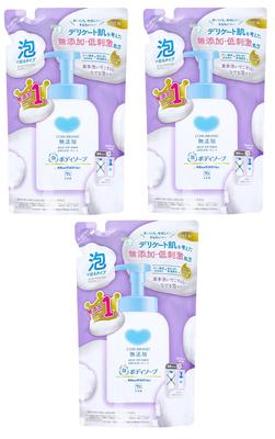 Набор из 3 пенящихся мыл для тела Cow Brand, без добавок, 450 мл,