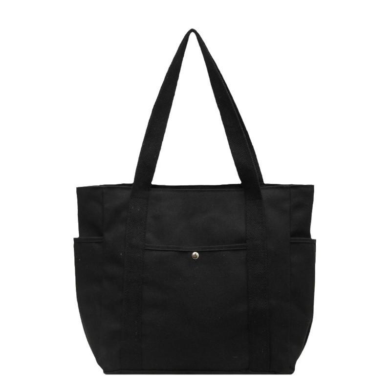 Корейский нишевый дизайн, новая холщовая сумка-тоут, повседневная однотонная сумка, модная большая вместительная ручная сумка через плечо