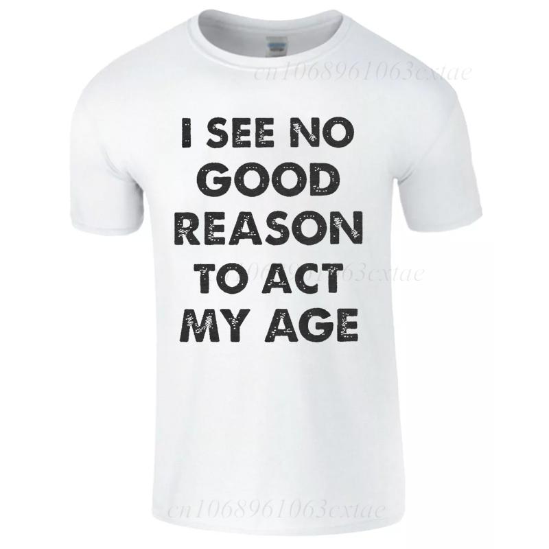 Men's Summer Fashion T-shirts Funny Act My Age Letter Print T-shirts Loose Large Casual Round Neck Short Sleeve T-shirt Fashion