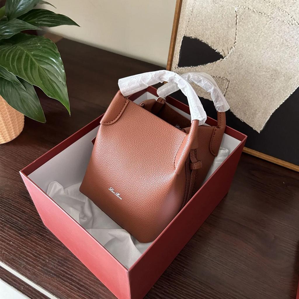 Высококачественная женская сумка-ведро из коровьей кожи, брендовая дизайнерская сумка из кожи личи большой вместимости, трендовая универсальная женская сумка