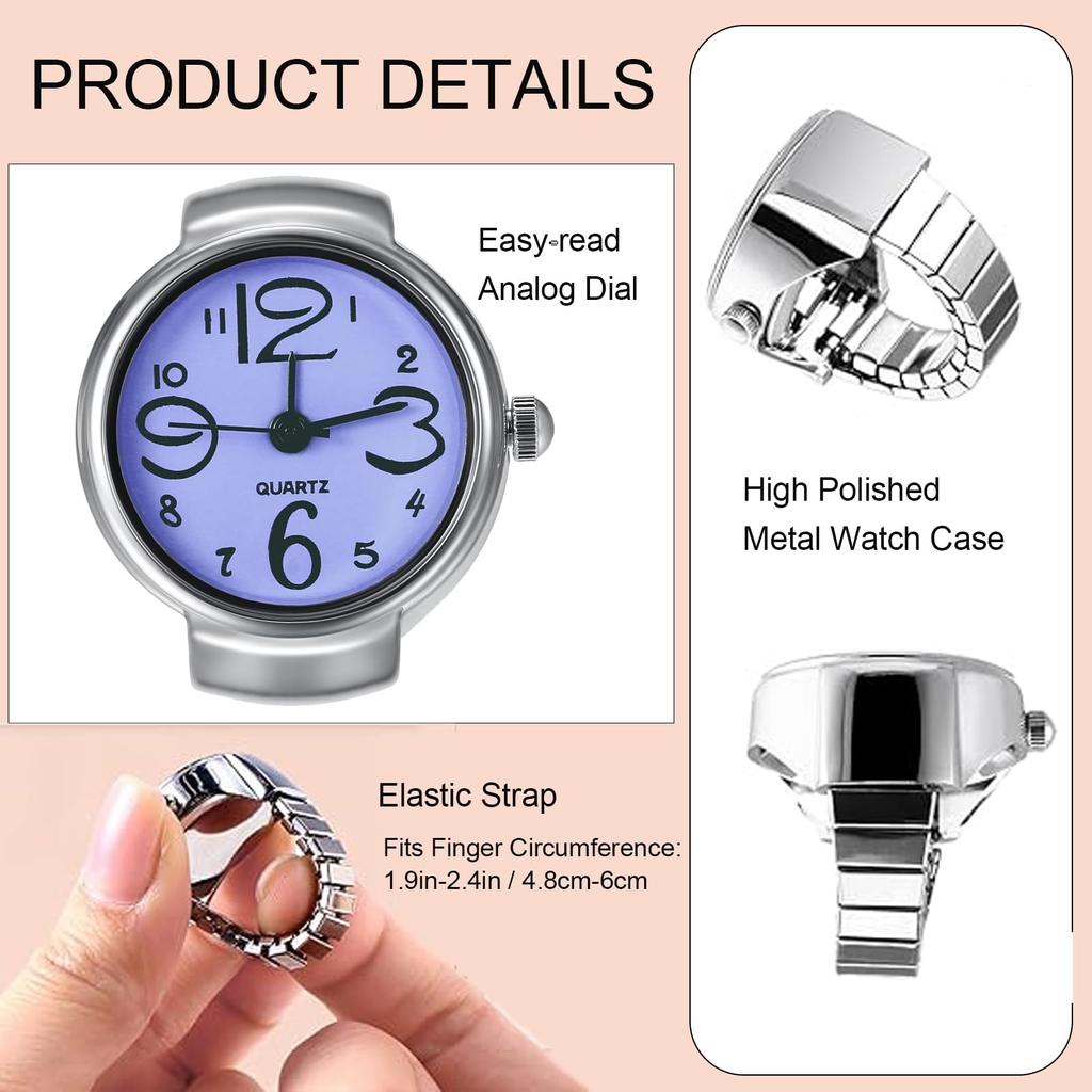 JEWELRYWE Watch Ring Stainless Steel Link Popular Waterproof Analog Quartz Business Casual Fashion Accessory Birthday Christmas Present