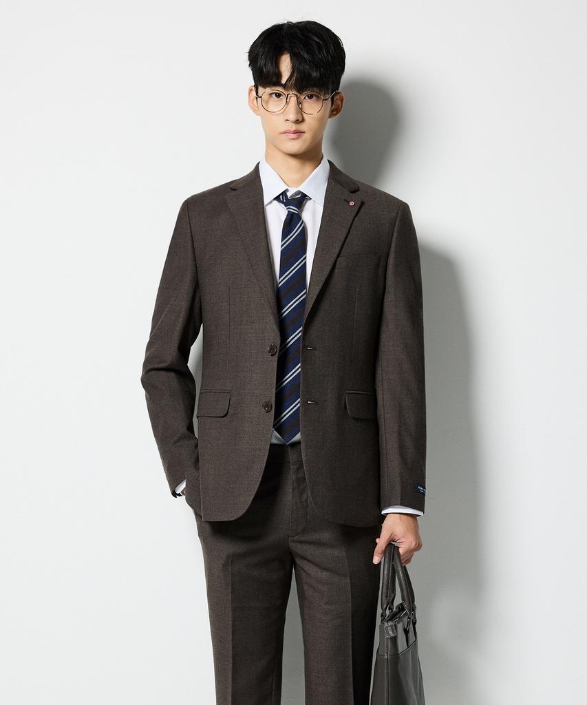 STCO Extra Fine Wool 40 Comfort Suit Setup Set Brown (Slim Fit)_Ssjud12Set (B Type)