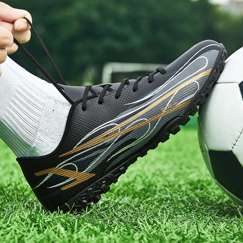 Резиновые футбольные бутсы унисекс с короткими шипами TF для мальчиков и девочек, футбольные бутсы с искусственной травой для практических тренировок
