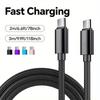 Кабель 66 Вт 5 А Super Fast Charging, плетеный нейлоновый шнур USB C на Type C, 1 м/2 м/3 м для 15 16 Pro Max Samsung S24 OPPO