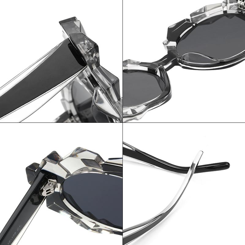 Irregular Plastic Frame Pink Lens Myopia Sun Glasses With Degree Sun Glasses For Women Prescription 0 -0.5 -0.75 To -6