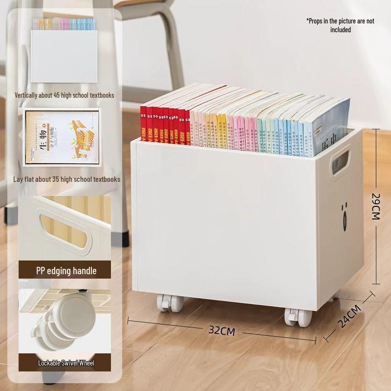 Вместительный ящик для хранения книг на шкивах для использования в классе