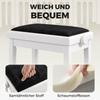 Height Adjustable Piano Bench Piano Stool With Padded Cushion Velvet Look Legs Made Of Rubber Wood White