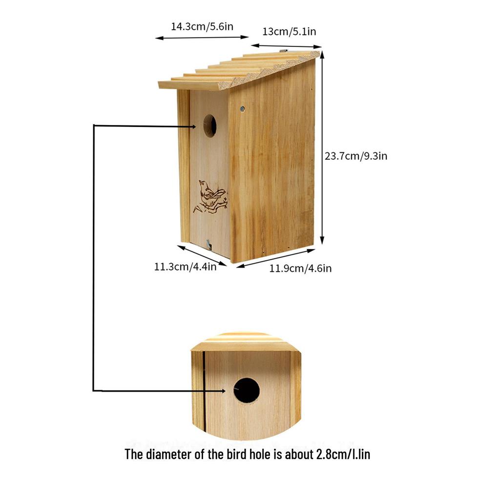 Solid Wood Hanging Bird Nest for Outdoor Garden Decoration and Winter Breeding