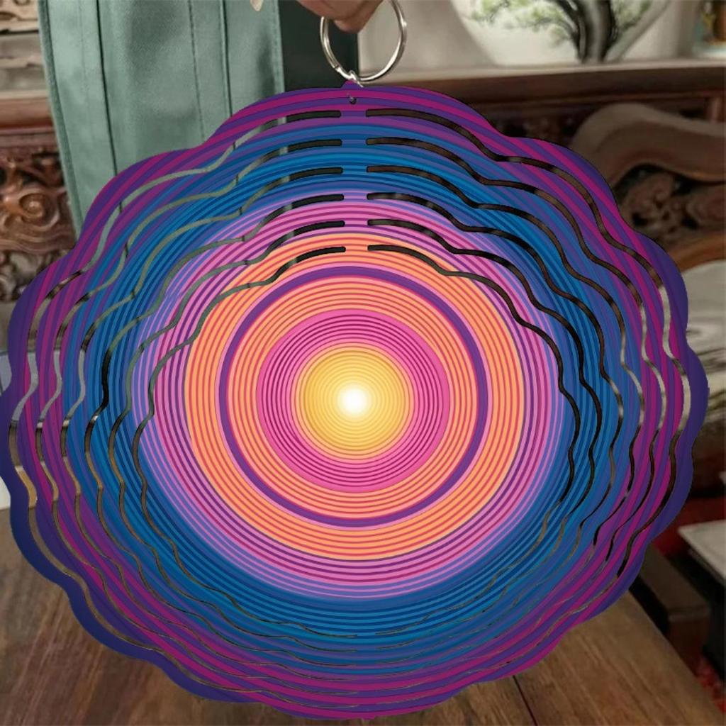 10-дюймовый подвесной ветряной спиннер с круговым дизайном, вращающийся на 360 градусов крючок для декора балкона, лужайки, сада, креативная идея для подарка