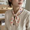 Flower Floral Print Silk Scarf Thin Square Handkerchief All-match Printed Scarves  Beach