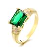 Кольцо с изумрудом с покрытием из 18-каратного золота для женщин – Элегантная и простая модная бижутерия