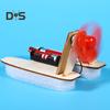 1 набор DIY Wind Powered Boat Model Kit Handmade Wooden Puzzle Hovership Building Crafts Kids STEM Educational Physics Science Experiment Toy