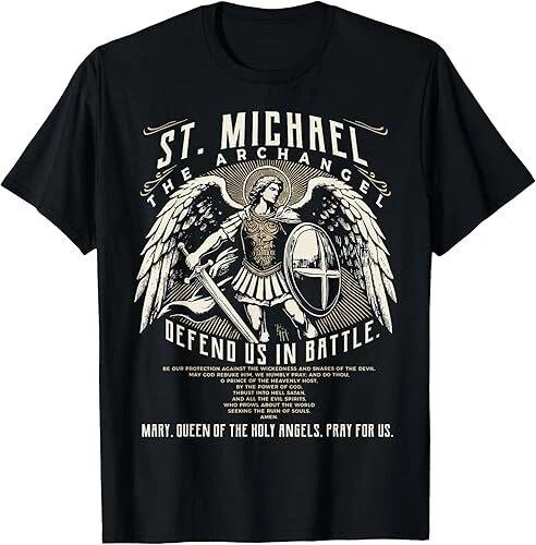НОВЫЙ ОГРАНИЧЕННЫЙ Saint Michael the Archangel Prayer Католический Христианский Пастор Футболка
