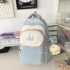 Blocked Color Simple Letter Rabbit Ear Decoration Student Backpack Casual