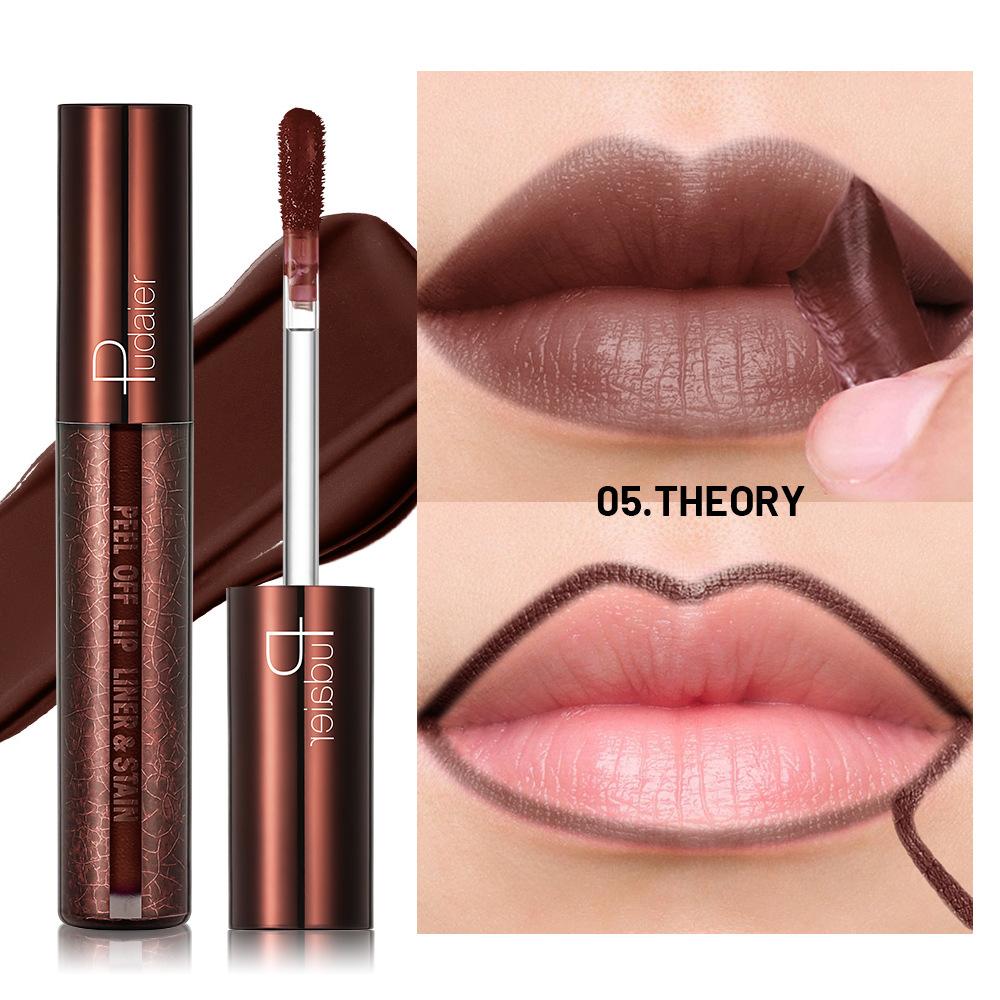 1 шт. отшелушивающий блеск для губ, долговечный водостойкий отрывной блеск для губ, красно-коричневый контур, натуральный матовый оттенок для губ, женская косметика