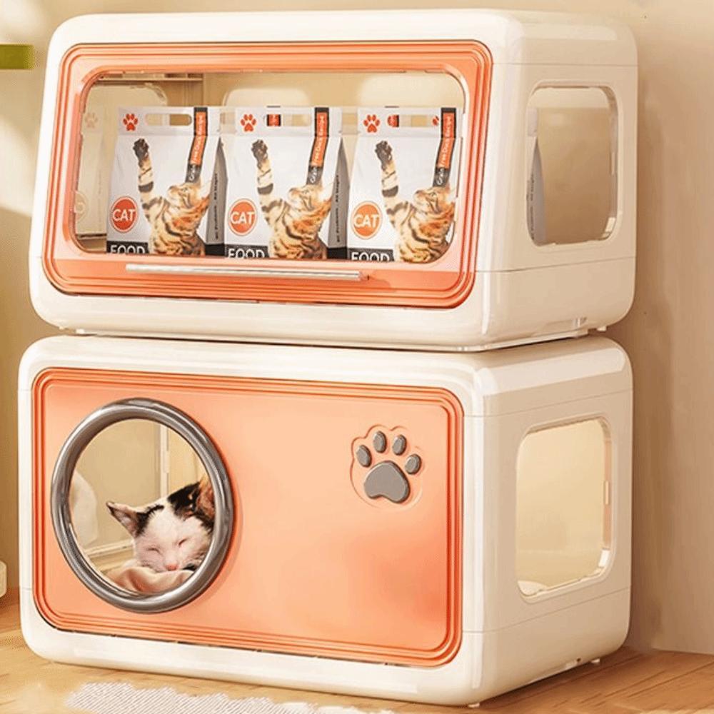 Вентилируемый кошачий домик Пластиковый кошачий домик для сна Кошачья кровать Полузакрытая кошачья кровать для маленькой кошки собаки