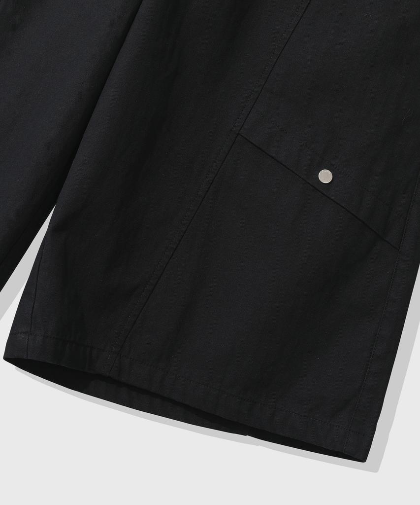 KIIMUIR Herringbone Cotton Bermuda Shorts_Black [Select Belt/Keyring]