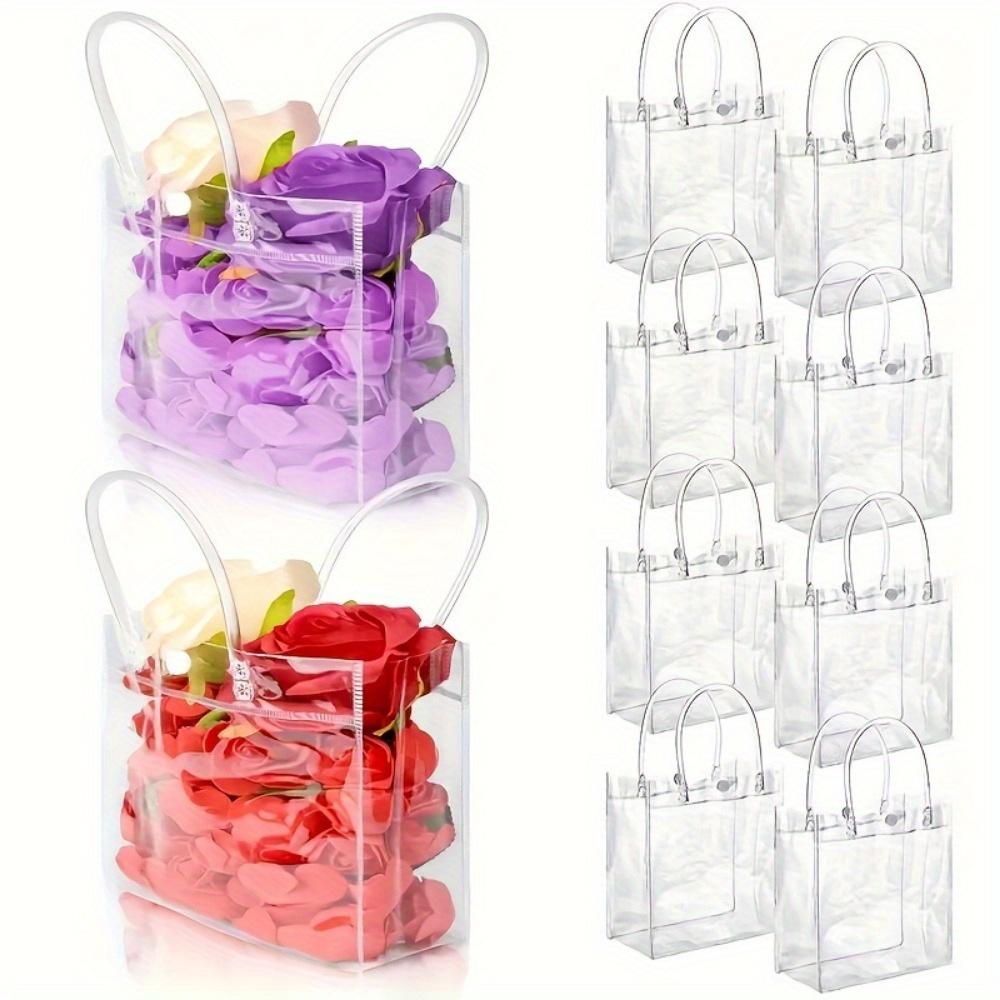 16 шт. Прозрачный подарочный пакет из ПВХ Прозрачный пластиковый подарочный пакет для подружек невесты Подходит для свадебных вечеринок Приветственные вечеринки Свадебные подарки Подарочные пакеты