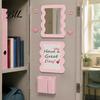 School Locker Essentials 10Pcs Accessories Kit for Girls, Includes Magnetic Mirror, Whiteboard, Pen Holder, Back To Supplies Magnets Stickers,