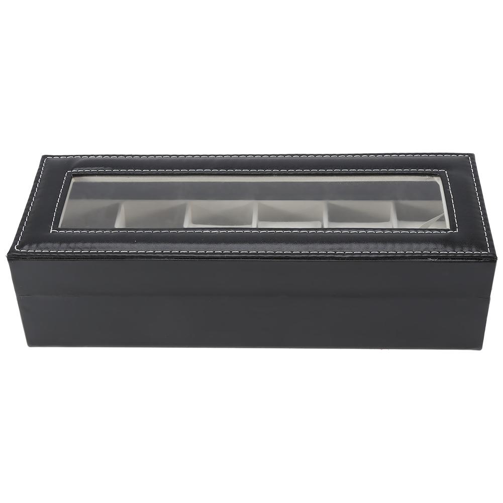 1Pc High Grade 6 Slots PU Leather Box Case For Watch Jewellery Display Storage Organizer Hot