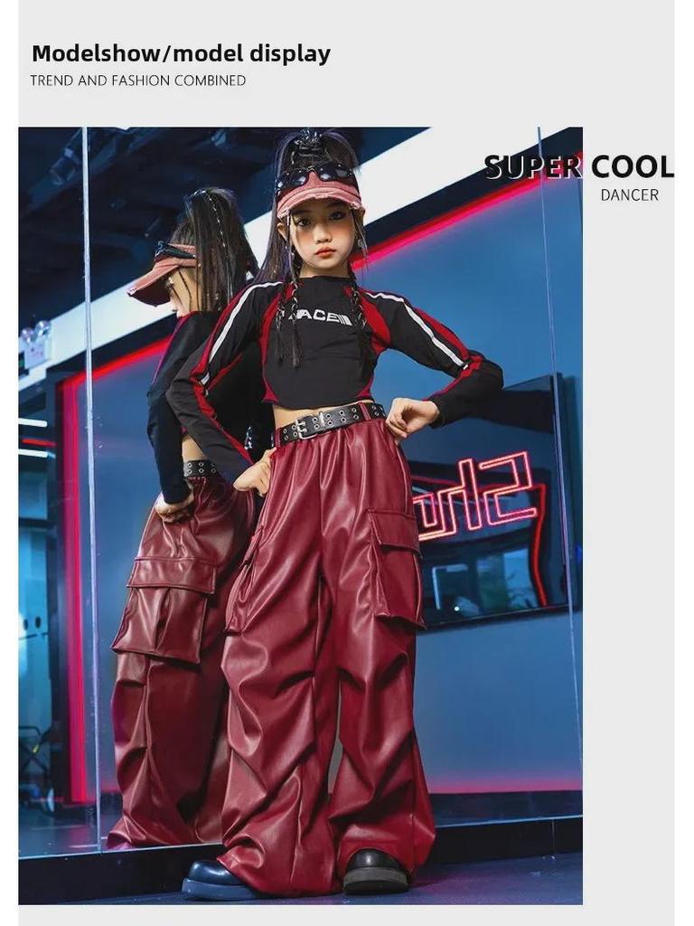 Джазовый танцевальный костюм для девочек - крутой и модный хип-хоп костюм для подиума для детей