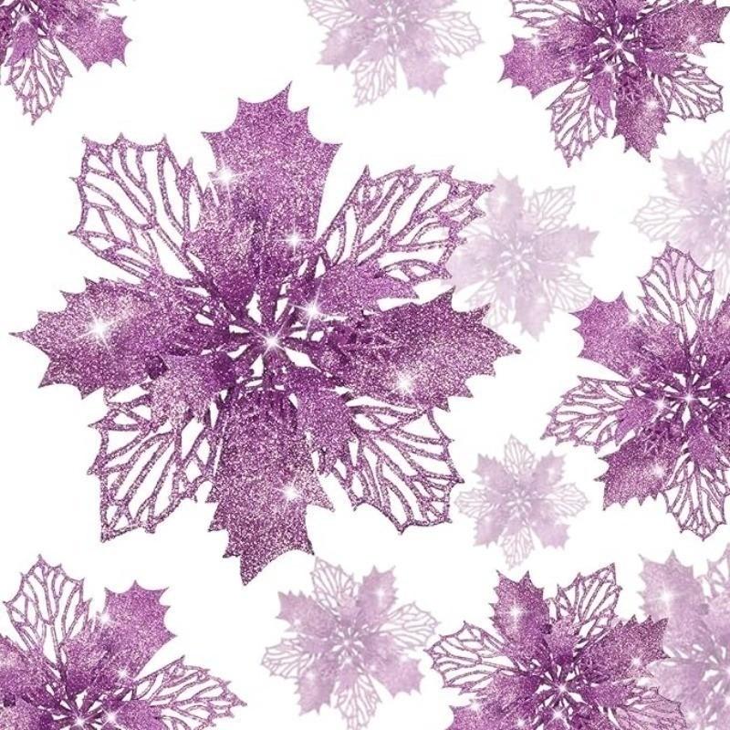 Белые Рождественские Украшения Искусственные Цветы Украшения Ягодные Веточки Подвесные Снежинки для Рождественской Елки Вечеринка Праздничный Декор