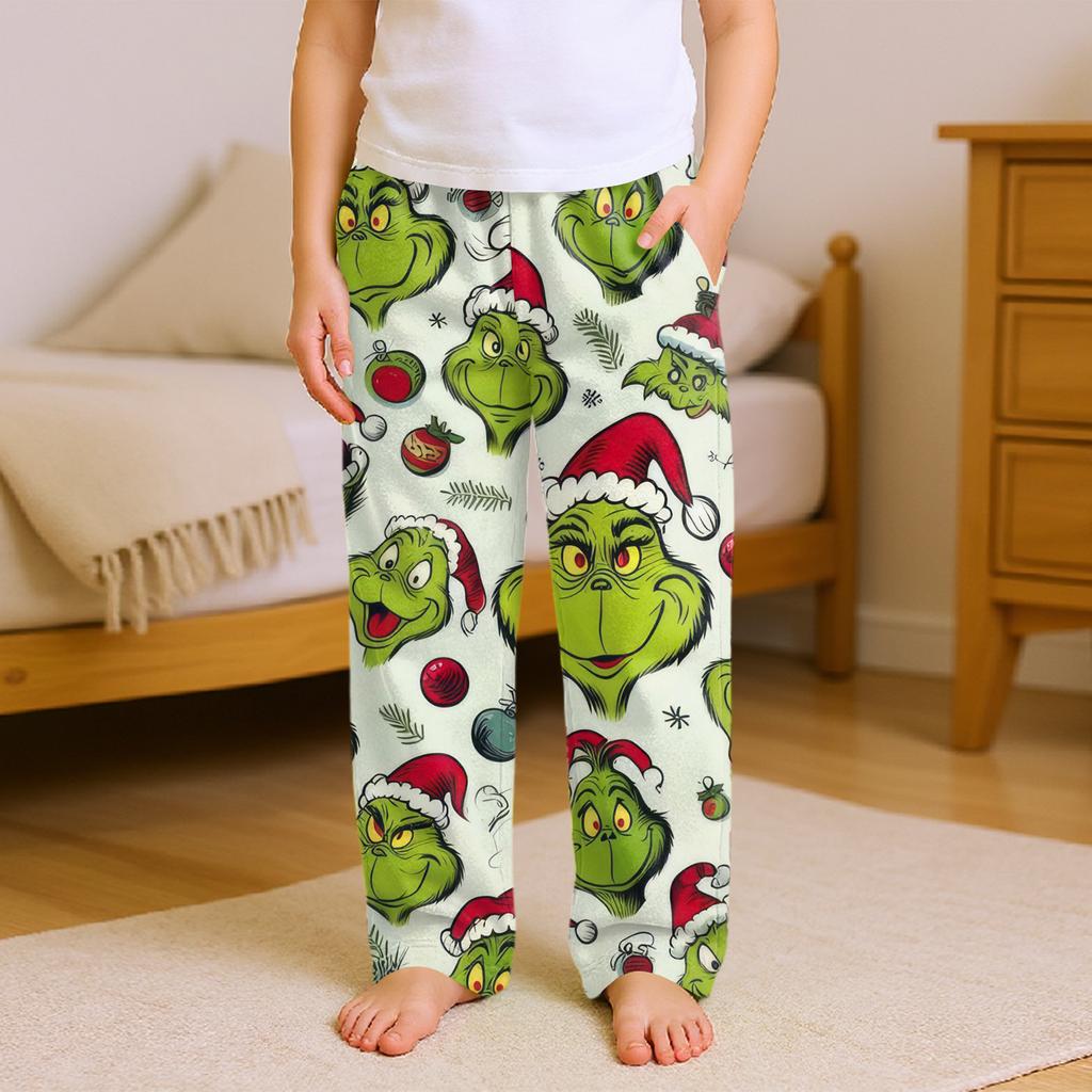 Fashionable Children's Versatile Print Pocket Casual Pants