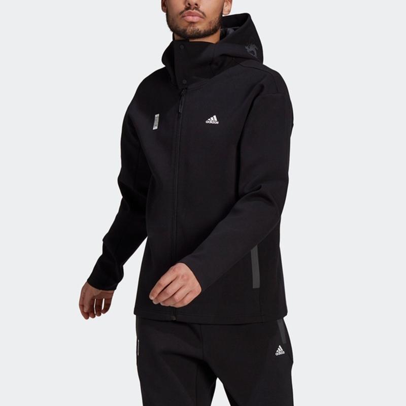 Adidas Jackets Men's Black Hooded Moderate Instructor GU1749