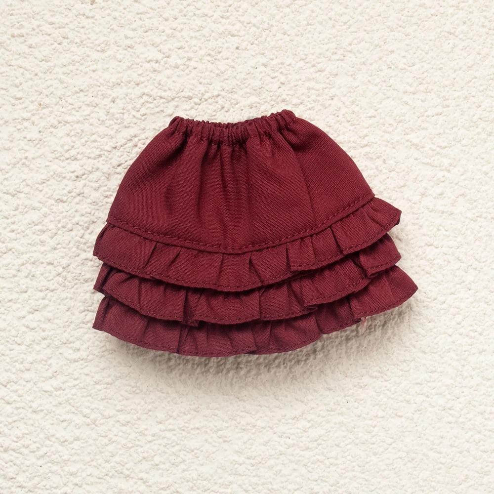 Одежда для Blythe Клетчатая плиссированная юбка Топ без бретелек Тюлевое платье Комплект юбка с оборками для кукол Licca Azones Ob22 Ker YMY аксессуары