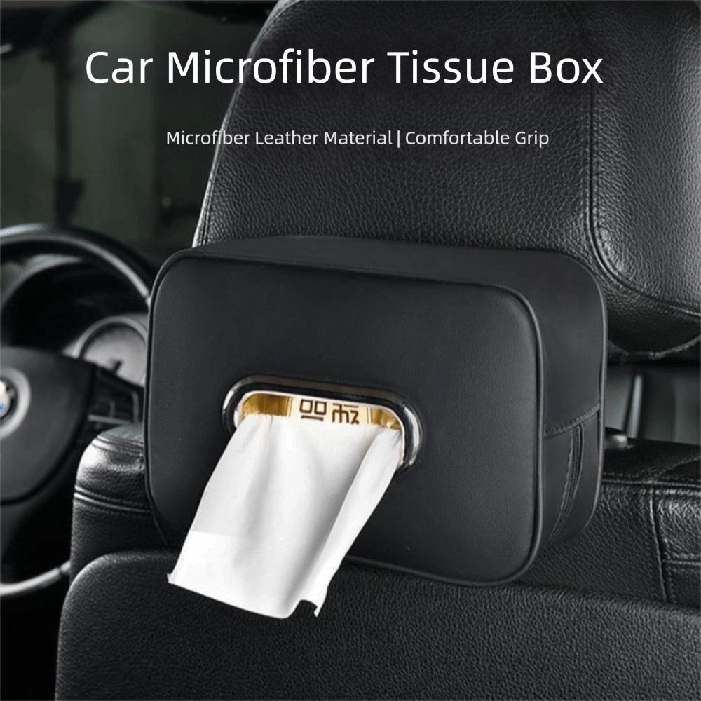 Minimalist Car Tissue Box Leather Tissue Storage Box Durable Sun Visor Tissue Box Car Interior