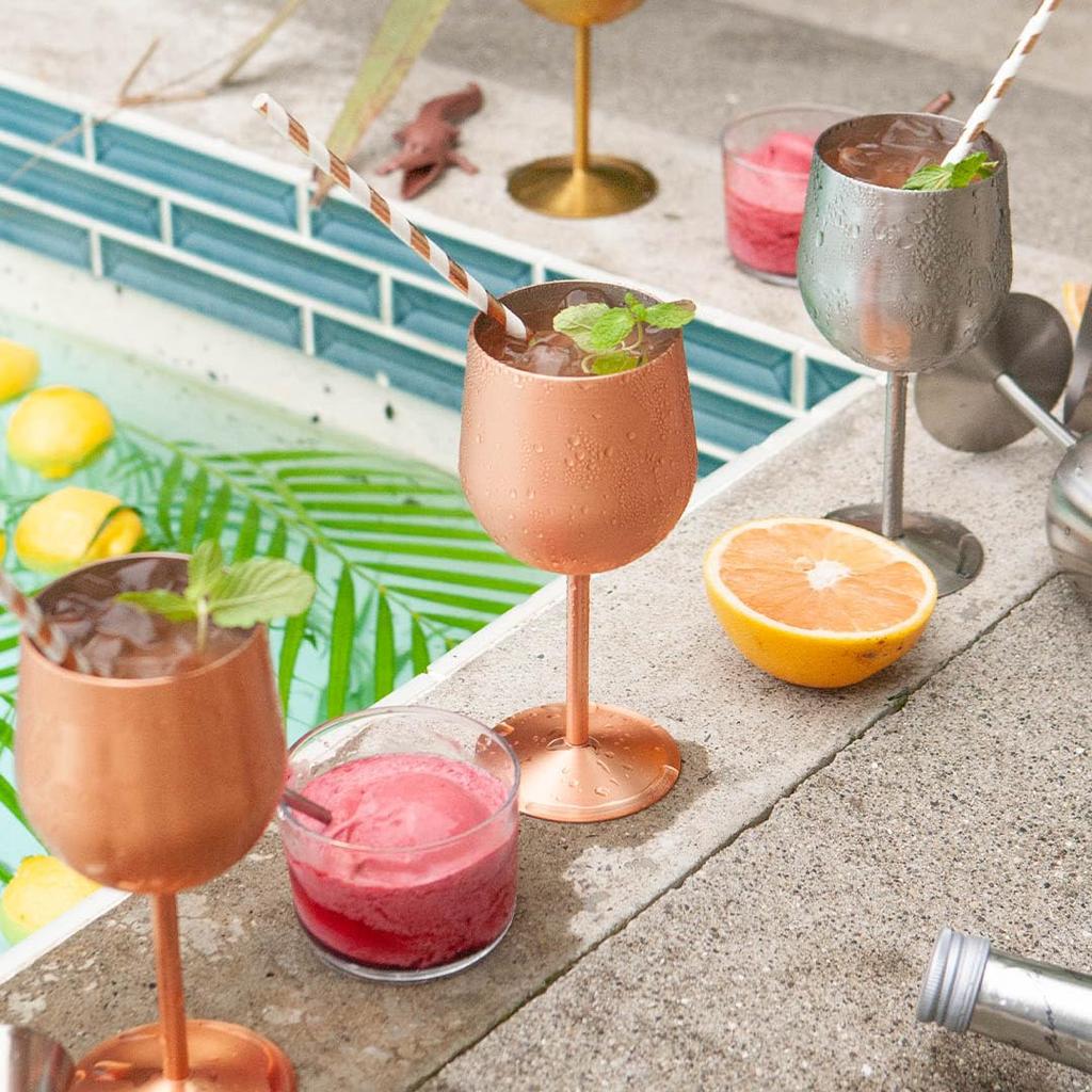 Dulton Wine Glass Stainless Steel Expressive Wine Glass That Is Not Bound by Time or Place Height 180mm 350ml 74mm Capacity M-0519ST