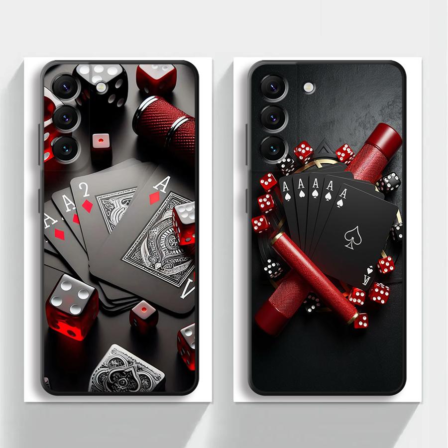 Чехол для телефона 'Карты и кости для покера' для Samsung Galaxy A20s A50s A70s A03s A04s A04e A05s A12 A13 A14 A15 A16 Мягкий чехол