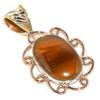 Natural Botswana Agate Two Tone 925 Solid Sterling Silver Pendant 1.50" R9S95