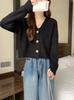 Korean Style Fluffy Knit Cardigan - Soft Button Sweater for Autumn/Winter