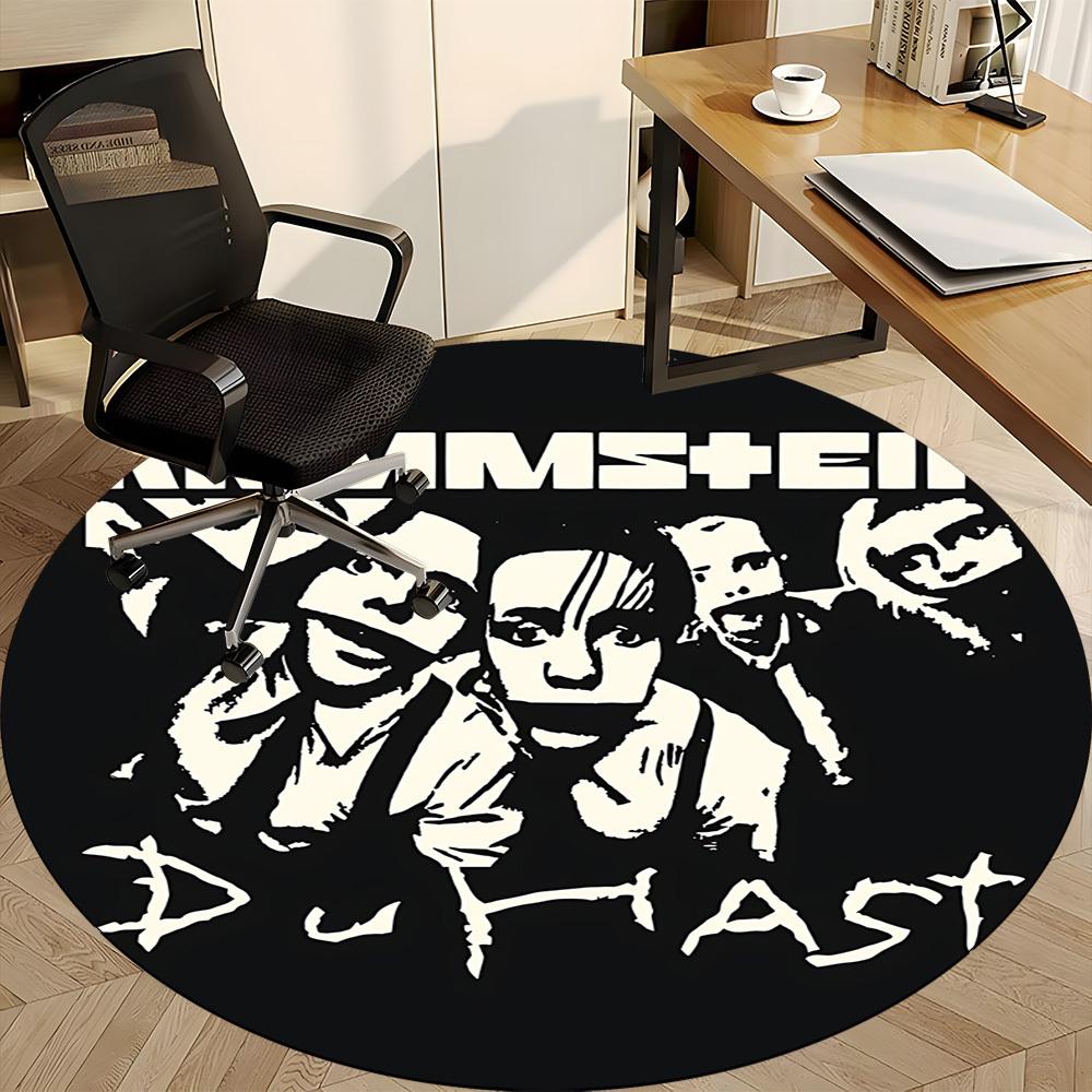 1 шт. Круглый ковер Rammstein Music Office, Коврик для помещений, Подходит для офиса, Под офисные стулья, Спальни, Гостиной, Домашний декор, Декор комнаты